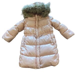 Gap Winter Bubble Coat Pink w Detachable Fur Hood Size 5